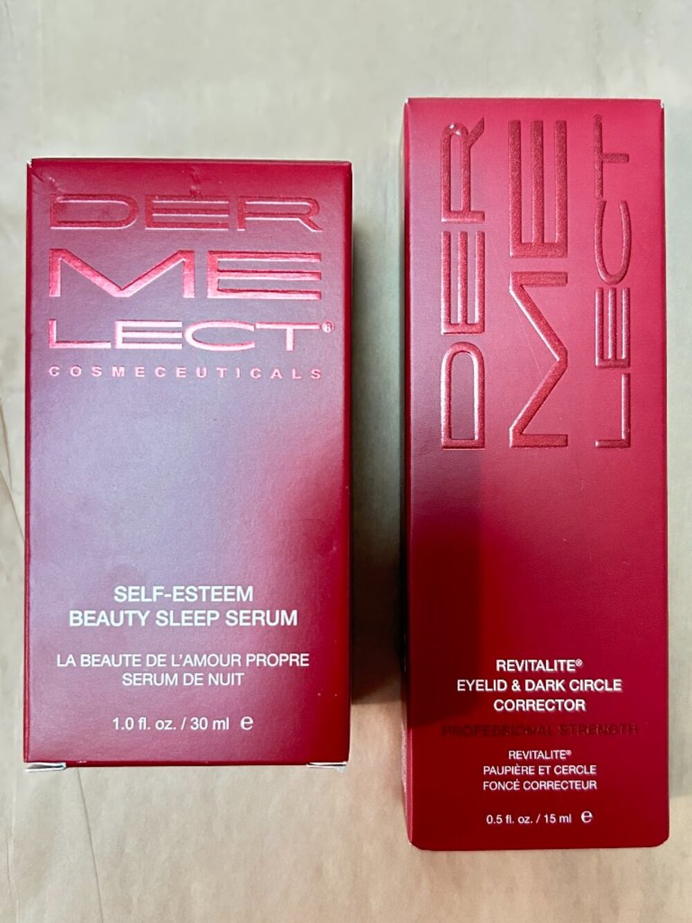 NWT 2-Piece Dermelect Lot Self-Esteem Serum & Revitalite Eye Cream